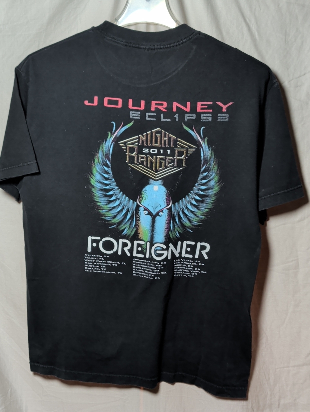Journey Foreigner Night Ranger 2011 Tour Black Graphic Tee Street Wear